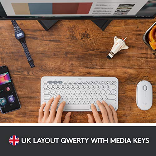 Image of Logitech K380 Wireless Multi-Device Bluetooth Keyboard for Windows, Apple iOS, Apple TV, Android or Chrome, for PC /Mac /Laptop /Smartphone /Tablet(Off White)