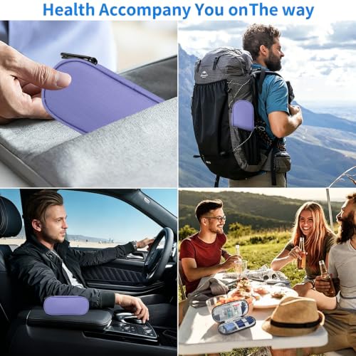 Image of Insulin Pen Cooler Travel Case with 2 Reusable TSA Approved Ice Packs, Diabetic Medication Insulated Cooler Bag for Insulin Pens and Other Diabetic Supplies Storage Light Purple