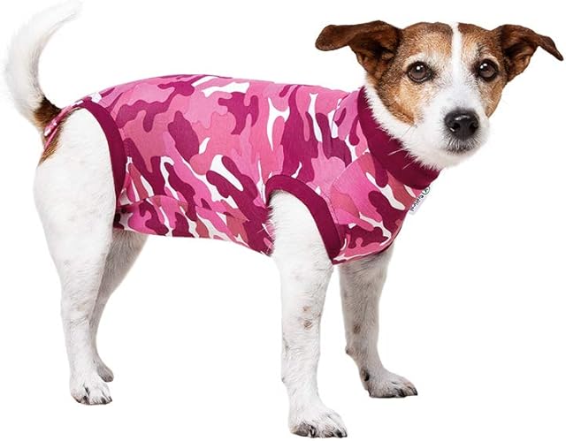 Suitical Recovery Suit Dog, XX-Small, Pink Camouflage