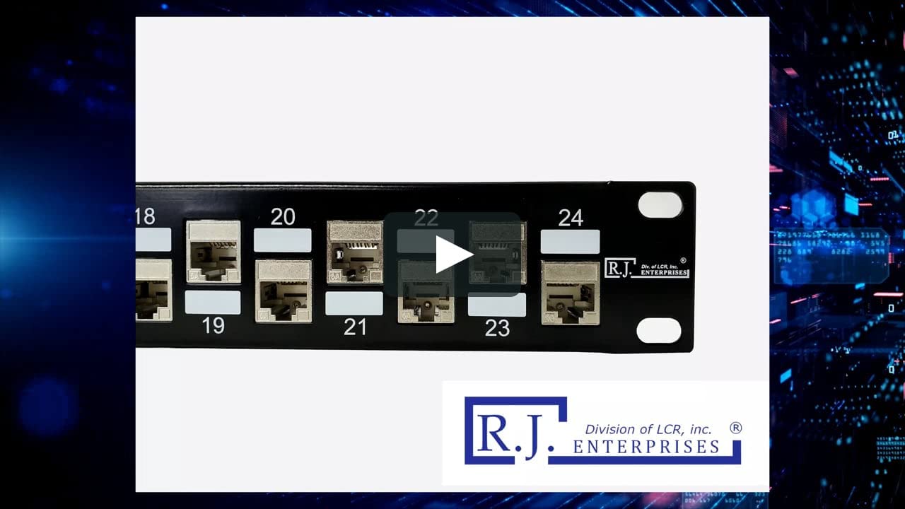 R.J. Enterprises-SDPP-24-C6AS-2 No Punch Down, C6A/C6/C5e, 24 Port Patch Panel,(1 U, Ethernet, Rackmount, Tool-Less, Feed Through, Fully Shielded & Non-Shielded) PoE+ Compliant,Wire Management