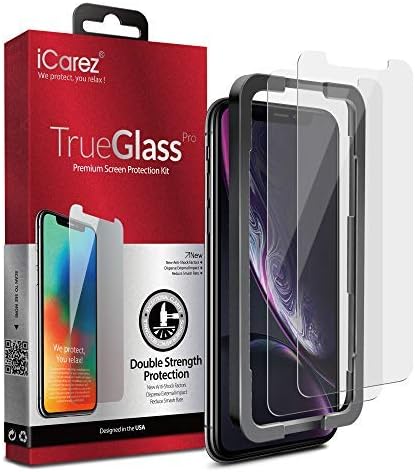 iCarez Tempered Glass Screen Protector for iPhone 11 iPhone XR 6.1-Inches, 2-Pack