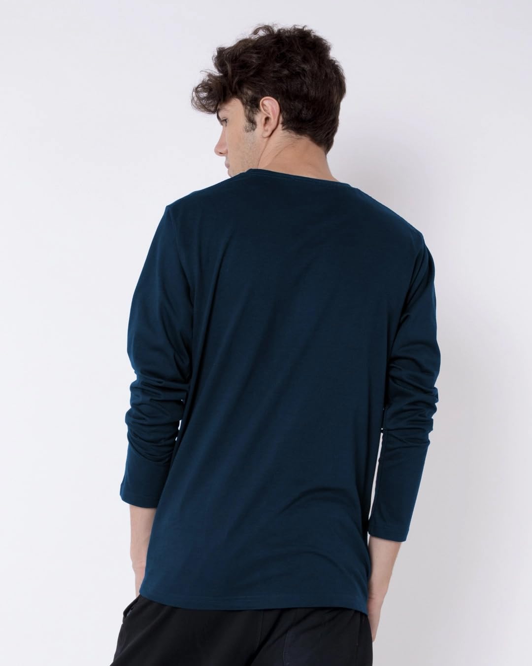 Bewakoof Camiseta estampada 100% algodón para hombre, ajuste regular, cuello redondo, mangas completas