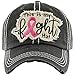 Women's Breast Cancer Awareness Pink Ribbon Logo Hope Shredded Baseball Hat Cap