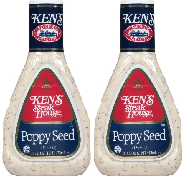 Ken's Poppy Seed Salad Dressing, 16 OZ, Pack of 2, Bundled