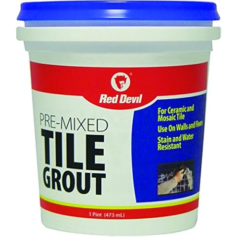 Red Devil Pre-Mixed Tile Grout, 1 Pint, White Cover