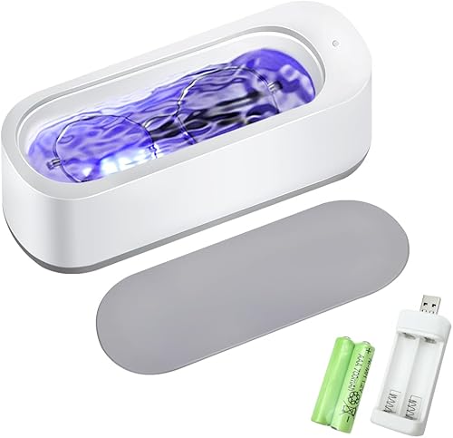 Limpiador ultrasónico de joyas, portátil de 45 KHz, limpiador sónico de limpieza profunda para todas las joyas, anillos, aretes, collares, plata,