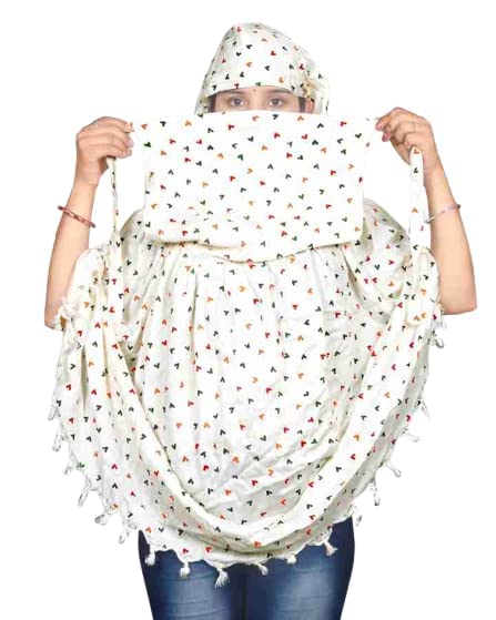 Fancy Women Scarves Scarf Cum Mask scarves Usable for vehicle Driver | White Printed Design | Universal Size | For Girl & Women-image-39