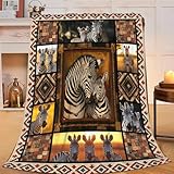 Zebra Blanket Zebras Throw Blanket Soft Cozy Warm Fuzzy Fleece Lightweight Plush...
