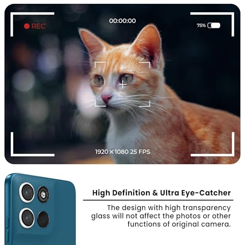 Image of ArmourPro Camera Rings Tempered Glass for Motorola G57 Power (6.72 Inches), Tough HD Individual Aluminum Alloy Rings 9H Camera Cover, Scratch-Resistant,Camera Lens Protection| Silver, 1 Pack