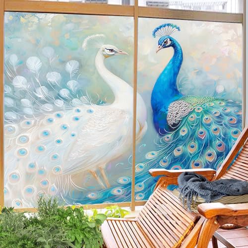 Película para ventana privacidad diseño vintage azul 2 pzas miniatura 6