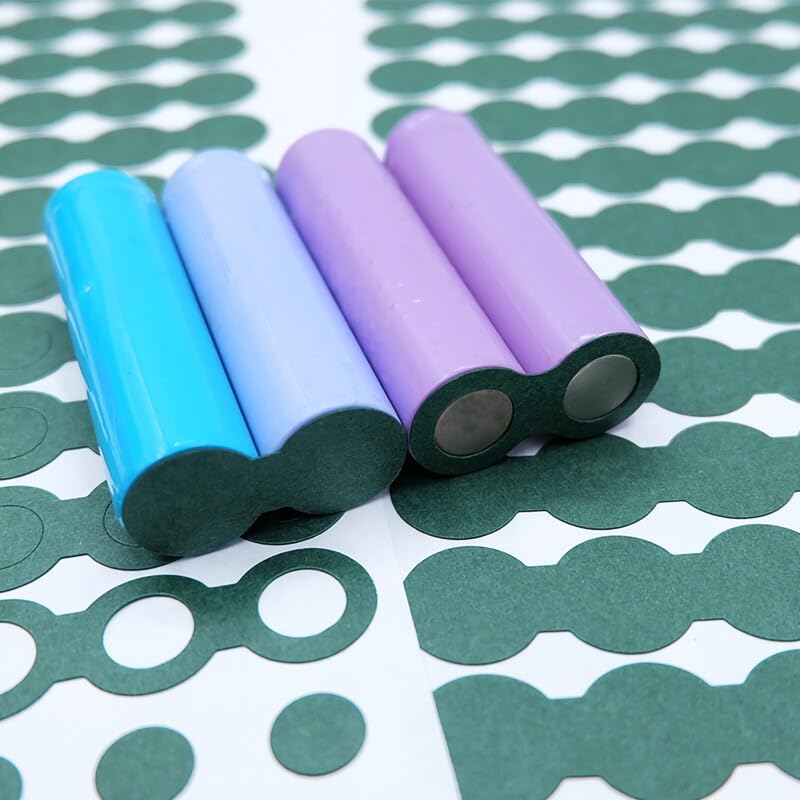 Image of 400pcs 18650 Battery Insulator Ring Self-Adhesive Hollow Insulating Cardboard Electrical Insulating Adhesive Paper Green (Solid)