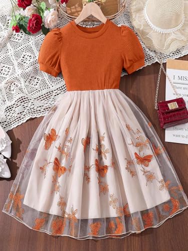 Image of TAGAS Girls Embroidery Pattern Cap Sleeve A-line Knee-Length Dress