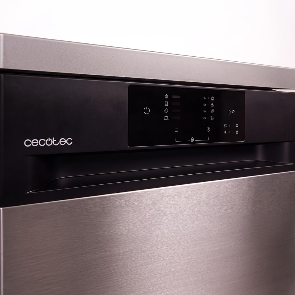 Cecotec Lavastoviglie Libera Installazione 45 cm Bolero Aguazero 4350 Inox. 9 Coperti, 4 Programmi, Classe D, Inverter Plus Duo, Pannello Touch, AutoClean, Delay Start, Cestello Posate, Inox