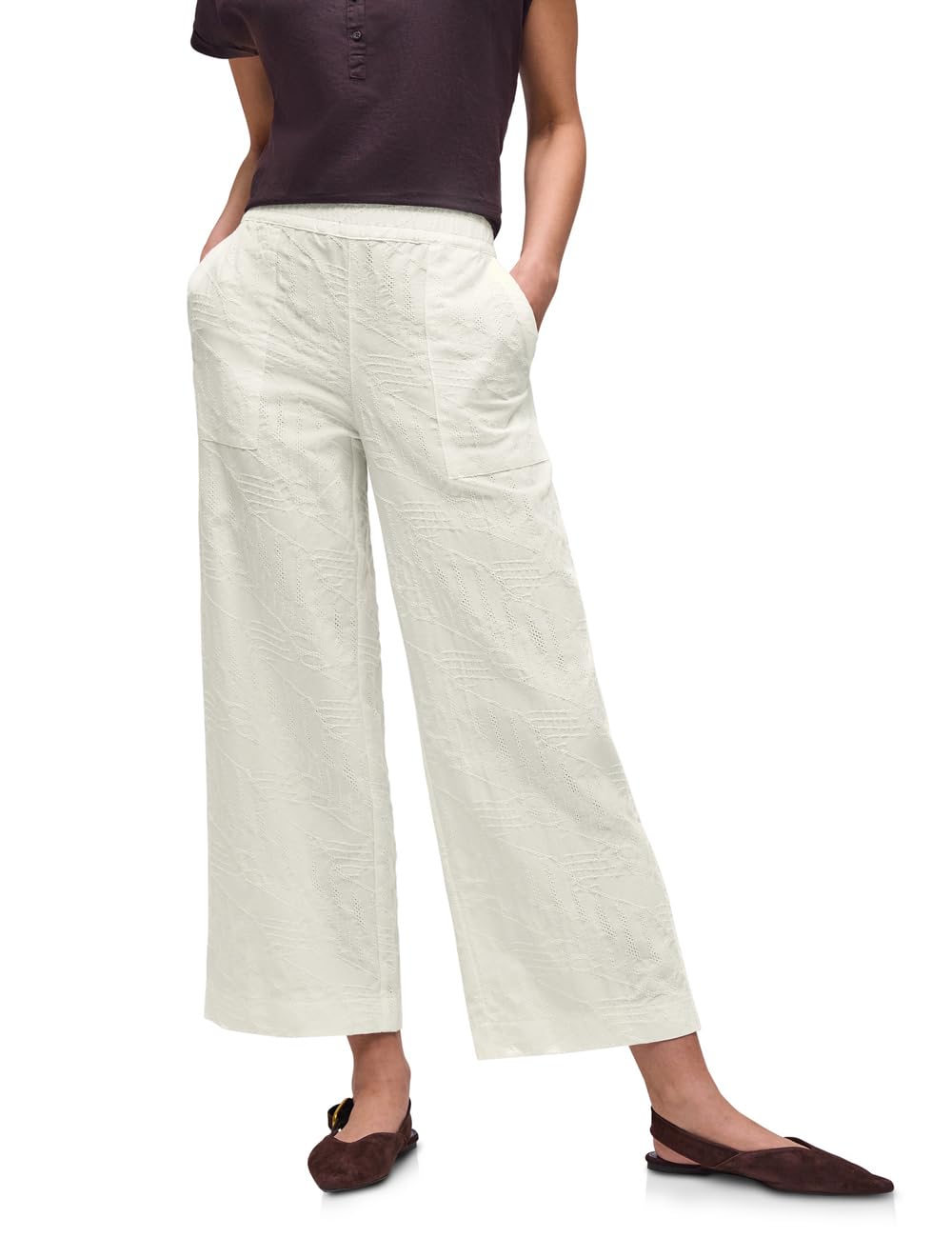 Street One Damen Wide Leg Jacquard Hose 3818204