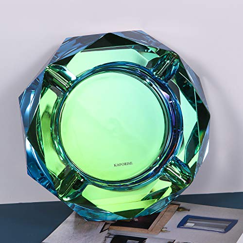 Kaforise Crystal Outdoors Indoors Cigarette Ashtray Ash Holder Case, Colorful Pattern Home Office Tabletop Beautiful Decoration Craft (Bling Bling 03) #TOP4