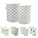 LessMo 2PCS 17.7" Clasificador de Almacenamiento de canastas de lavandería, cestos de lavandería Plegables, Ropa de algodón Redonda Impermeable (Diamante, 17.7")