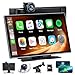 Produktbild Lamto Tragbares Autoradio für Apple CarPlay Android Auto,9-Zoll Wireless Autoradio-Receiver mit 2,5K-Dashcam,1080P-Rückfahrkamera,Carplay Bildschirm mit Bluetooth/Mirror Link/Go0gle/Siri/FM/AUX/64G TF