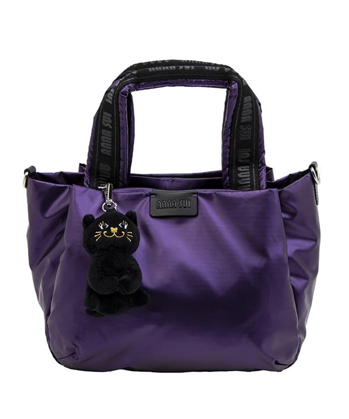 ANNA SUI　アナスイ　トートバッグ　ワンショルダー　ウォールデコ　パープル ANNA SUI アナスイ トートバッグ ワンショルダー ウォールデコ