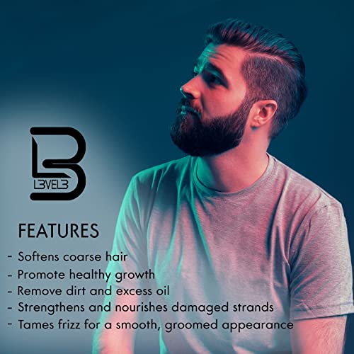 L3 Level 3 Beard Shampoo - Cleanse and Nourish your Facial Hair - Softens and Tames Frizzy Beards - Image 3