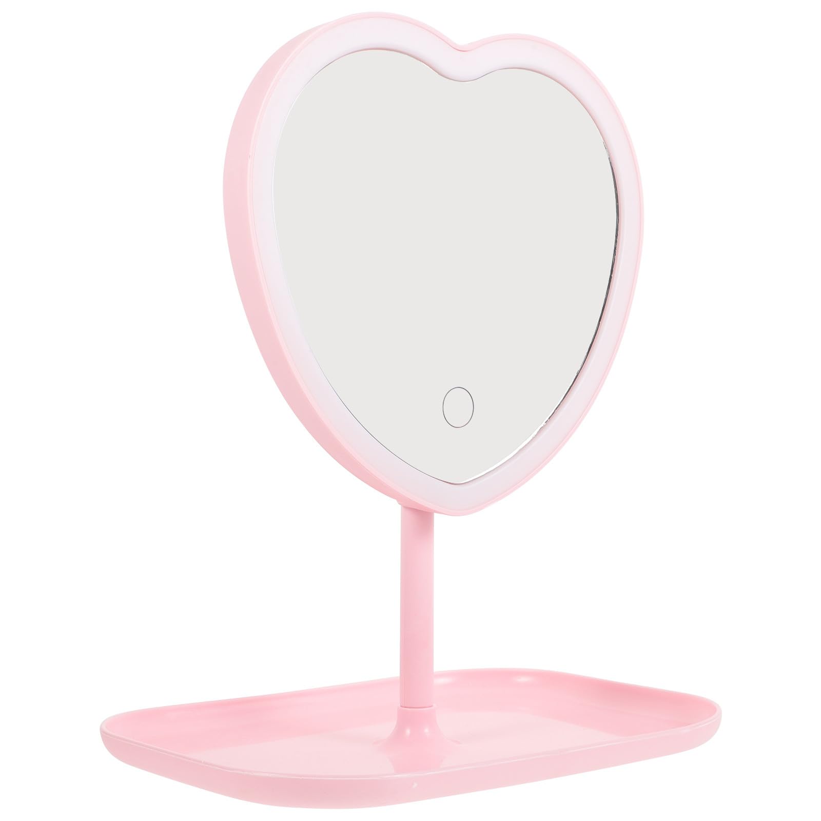 Miroir de maquillage de coeur à intensité variable LED rechargeable USB Artibetter