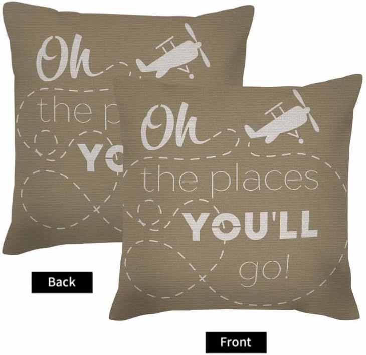 Miniatura 6 de Husandy Fundas de almohada Oh The Places You Will Go - Funda de almohada de 18 x 18 pulgadas, funda de cojín para fiesta en casa