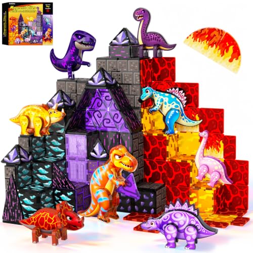 GobiDex 100-Pc Dinosaur Magnetic Tiles Set 17.99 w/ Code + 70% Off Code HBLEZW1M - image 1