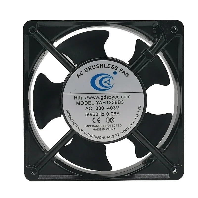 Ventilateur AC sans balais YAH1238B3 380v silencieux à haute performance thermique