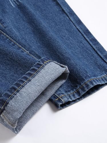 Mens Jeans Slim Fit Stretchy Straight Leg Trendy Summer Light Wash Skinny Ripped Jeans2