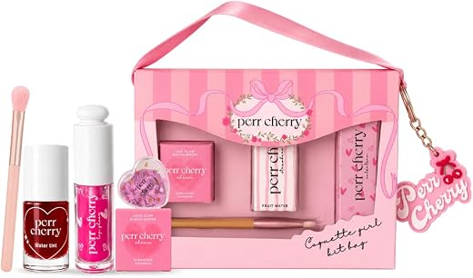 Perr Cherry 5-Piece Organic Makeup Kit for Kids, Preteens &amp; Teen Girls | 100% Natural &amp; Skin Friendly | Includes Eye &amp; Che...