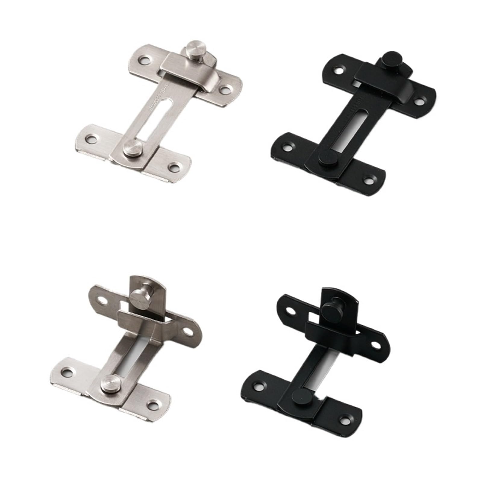 Rutdcjkne Sliver 90 Degree Sliding Door Latch Locks, Stainless Steel Right Angle Sliding Door Barn Hook Lock 90 180 Degree Multicolor(Sliver 90 Degree)