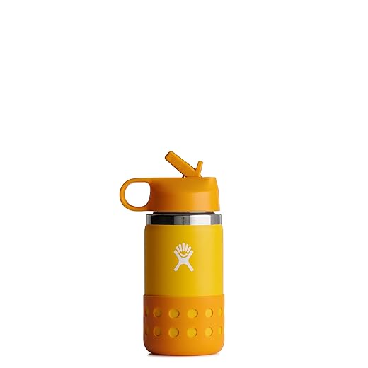 Hydro Flask 12 oz Kids Wide Mouth Straw Lid and Boot Canary