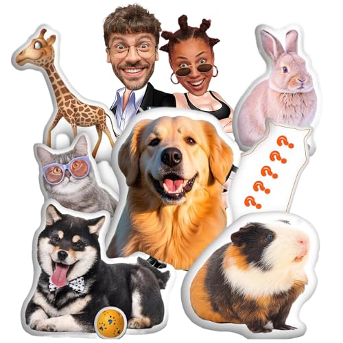LMQJDZ Personalisiertes Foto Haustier Kissen, Benutzerdefinierte Hund Katze Geformtes Kissen, 3D Wurfkissen Doppelseitiger Druck mit Bild, für Geburtstag, Weihnachten, Wohnkultur, Gedenk Geschenke