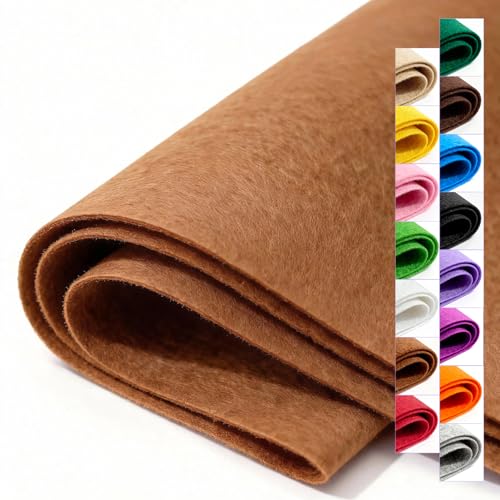 Image of Felt Fabric 36'' X 36'' Large Felt Sheets Stiff Craft Felt by The Yard for DIY Crafts Letter Coaster Flower Ornament Sewing Party Decoration Christmas Supplies Nonwoven (Coffee)