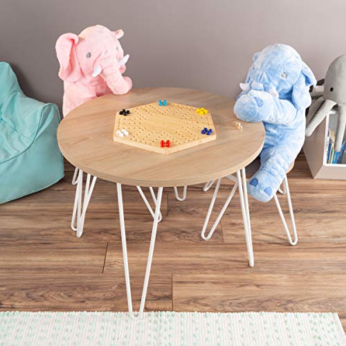 Hey! Play! Classic Wooden Strategic Thinking Game-Complete Set With Board, 24 Colored Marbles, 2 Dice-Fun Vintage 6-Player Game For Kids And Adults #TOP7