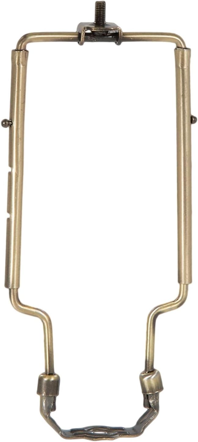 B&P Lamp® Heavy Weight Adjustable Lamp Shade Harp Holder for Table and Floor Lamps, Antique Brass Finish