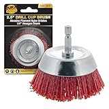 Dura-Gold 2.5' Abrasive Filament Nylon Bristle Cup Brush - 1/4' Hex Drill Shank Arbor, Coarse Grit Angle Grinder Brush for Truck Bed Liner Surface Prep, Sanding, Scuffing, Rust & Paint Removal
