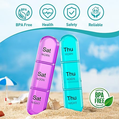 Windtrace Pill Organizer 3 Times a Day,Weekly Pill Organizer 3 Times a Day，Large Pill Box 7 Day,Pill Case One Week with Moisture-Proof Design,Medication Organizer to Hold Vitamins,Fish Oil - Thumbnail 4