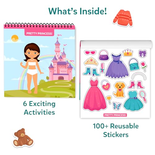 Image of Skillmatics Reusable Sticker Activity Book - Peelies, 100+ Reusable Cling Stickers, 6 Pictures, Mess-Free Fun for Kids, Creative Play & Travel Toy, Gifts for Ages 3, 4, 5, 6, 7