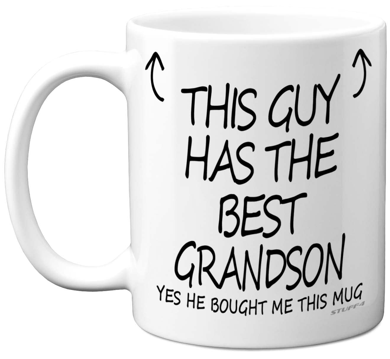 Stuff4 This Guy Has The Best Grandson Mug - Grandson Gifts, 11oz Ceramic Dishwasher Safe Coffee Mugs - Grandpa Grandad Gifts for Birthday, Christmas Fathers Day Present Gift, Premium Cup Made in UK