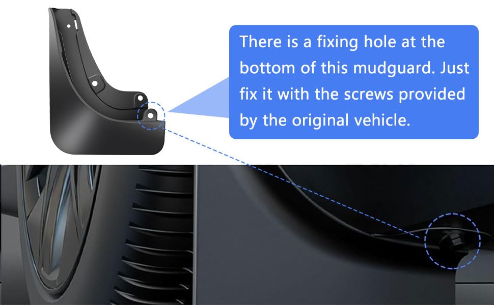 Image of 2025-2026 New Tesla Model Y Juniper Accessories Mud Flaps [Stay Clean, Protect Paint] All Weather Guards, for Tesla New Model Y Juniper 2025-2026 Thicker Version (Set of 4)