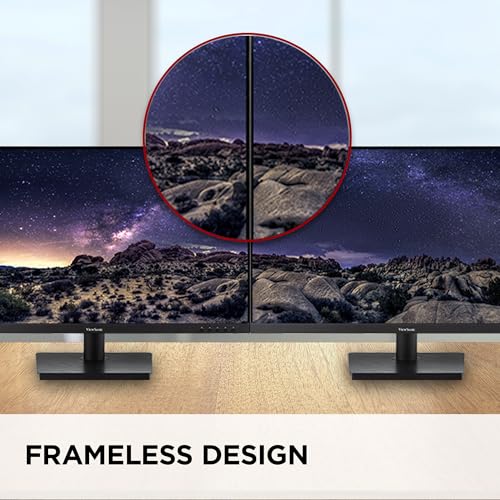 ViewSonic 32 Inch FHD 1080p IPS Computer Monitor, 75Hz Frameless Desktop Monitor with Built-in Speakers, Flicker-Free, Front Controls, HDMI and VGA for Home Office Productivity - Image 4