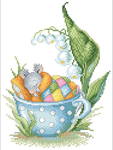 Broderie diamant 5D animal tasse déco salon kit complet strass ronds 30x40 cm