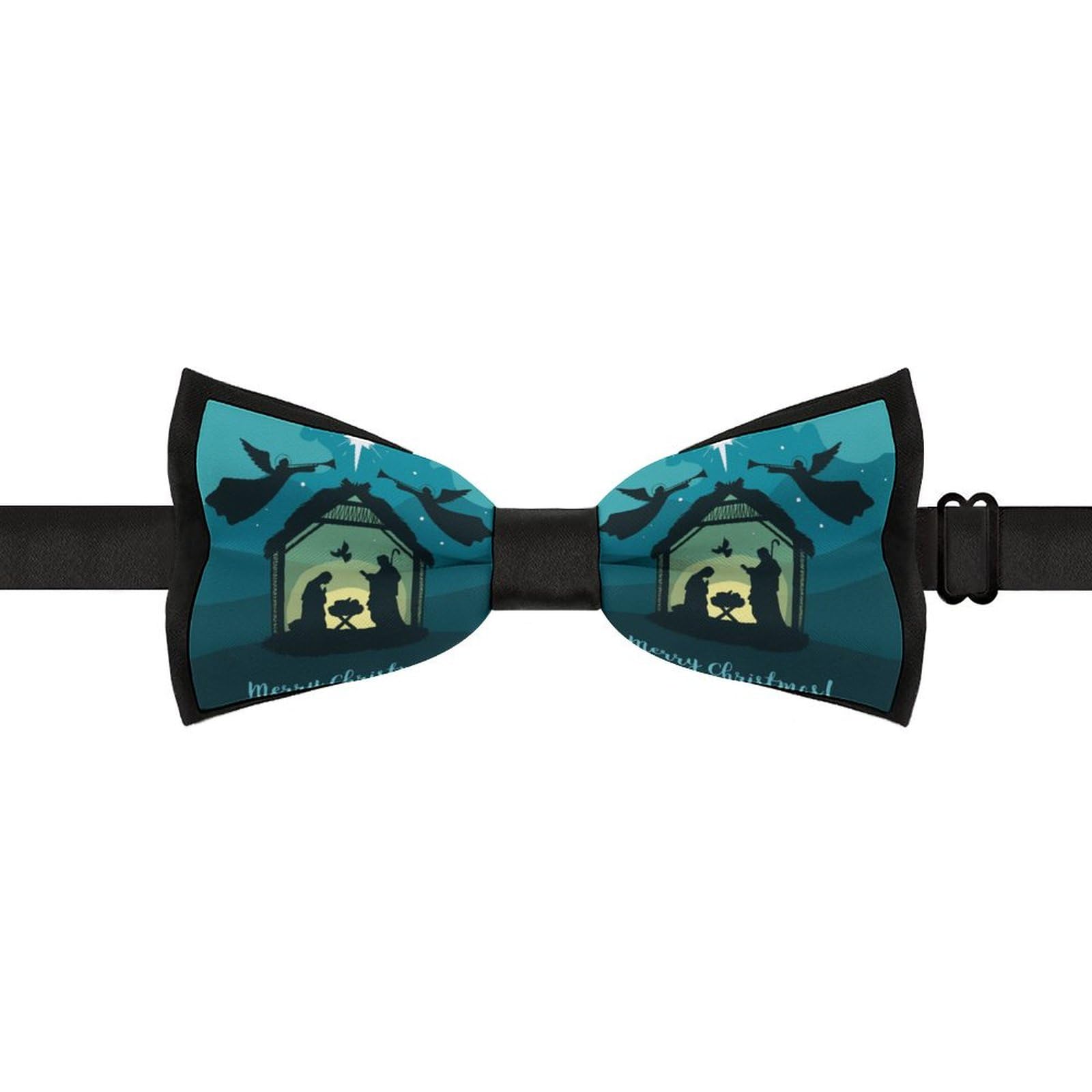 GoasNei Christmas Christian Nativity Scene Bow Tie for Men Adjustable Necktie Funny Tie Neck Ties for Weddings Party