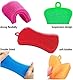 Silikonschwamm,Silikon Gericht Schwamm, Mehrzweck Küche Silikon Scrubber Schwamm zum Topf Pfanne Gericht Schüssel Obst Gemüse 1 Stück 2.83 Zoll pink