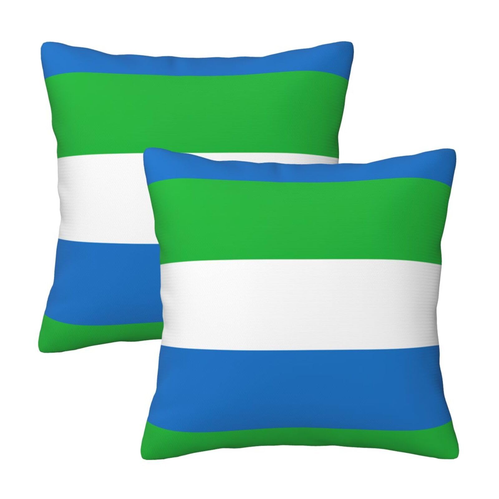 Sierra Leone Flag Print Unisex Couch Throw Pillows, Soft Polyester Two-Sided Full Print Pillow Cases for Any Room