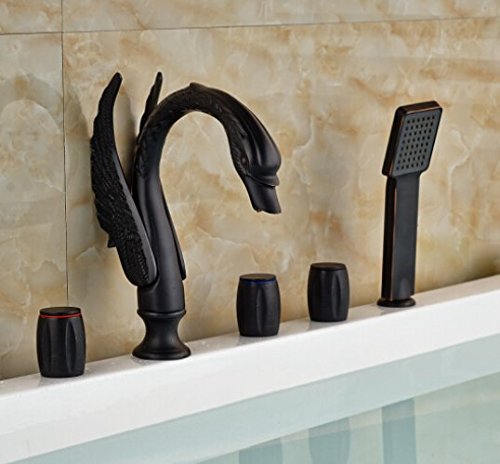 Baignoire bec de douche robinet mitigeur de luxe Gowe fini bronze huilé - 2