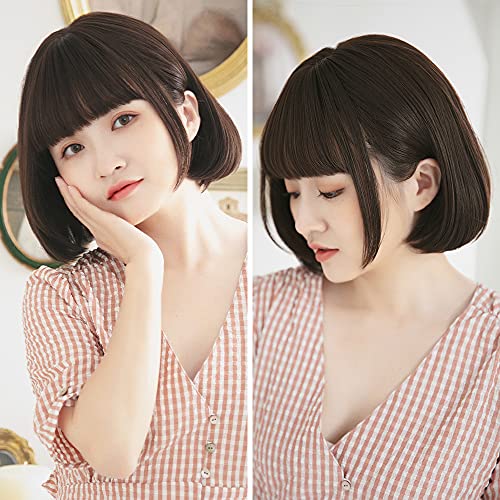 BRIGHT LELE Short Bob Wigs for Woman Nature full Ombre Highlight colors Curly Hair Wig for Daily Party Synthetic Cosplay Wig HF1273-CR