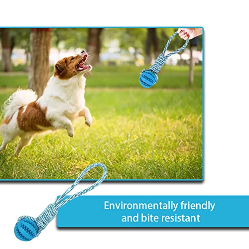 Dog Rope Ball Bite Resistance Training Ball Dog Toy with Rope Interesting Dog Puzzle Teething Toy for Molar Teeth Cleaning Boredom Relieving(Blue) Dog Rope Ball Bite Resistance Training Ball Dog Toy with Rope Interesting Dog Puzzle Teething Toy for Molar Teeth Cleaning Boredom Relieving(Blue)