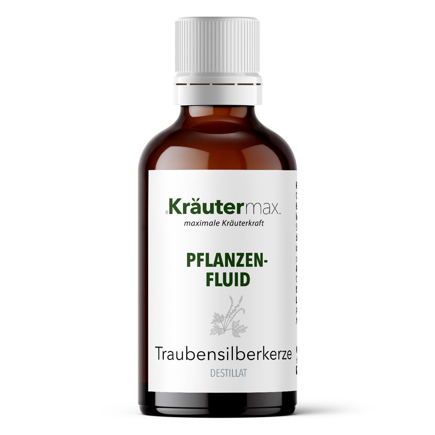 Kräutermax Traubensilberkerze Tropfen 1 x 50 ml, Pflanzen Fluid Destillat nach Paracelsus, ideale Ergänzung zu Tee, Extrakt flüssig, Tinktur, Kapseln, Tabletten - Vegan
