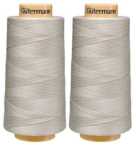 Fil de coton naturel Gutermann Sandy Gris pour éviter les casses de fil sur vos tissus épais